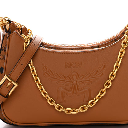 MCM Visetos Aren Hobo Duo Crossbody Bag Cognac 8 of 10
