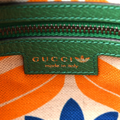 Gucci X ADIDAS Textured Dollar Calfskin Trefoil Logo Embroidered Bucket Bag New Shamarock Off White 6 of 9