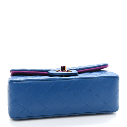 Chanel Lambskin Quilted Mini Rectangular Flap Blue Purple 4 of 9