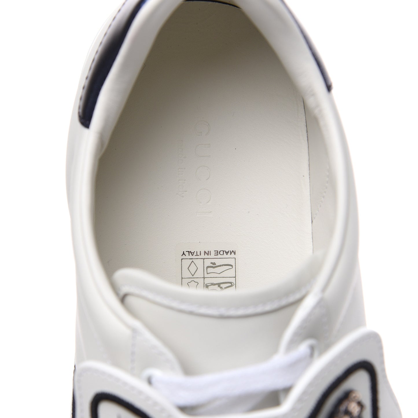 Calfskin Sequins Web Cat Womens Ace Sneakers 40 White