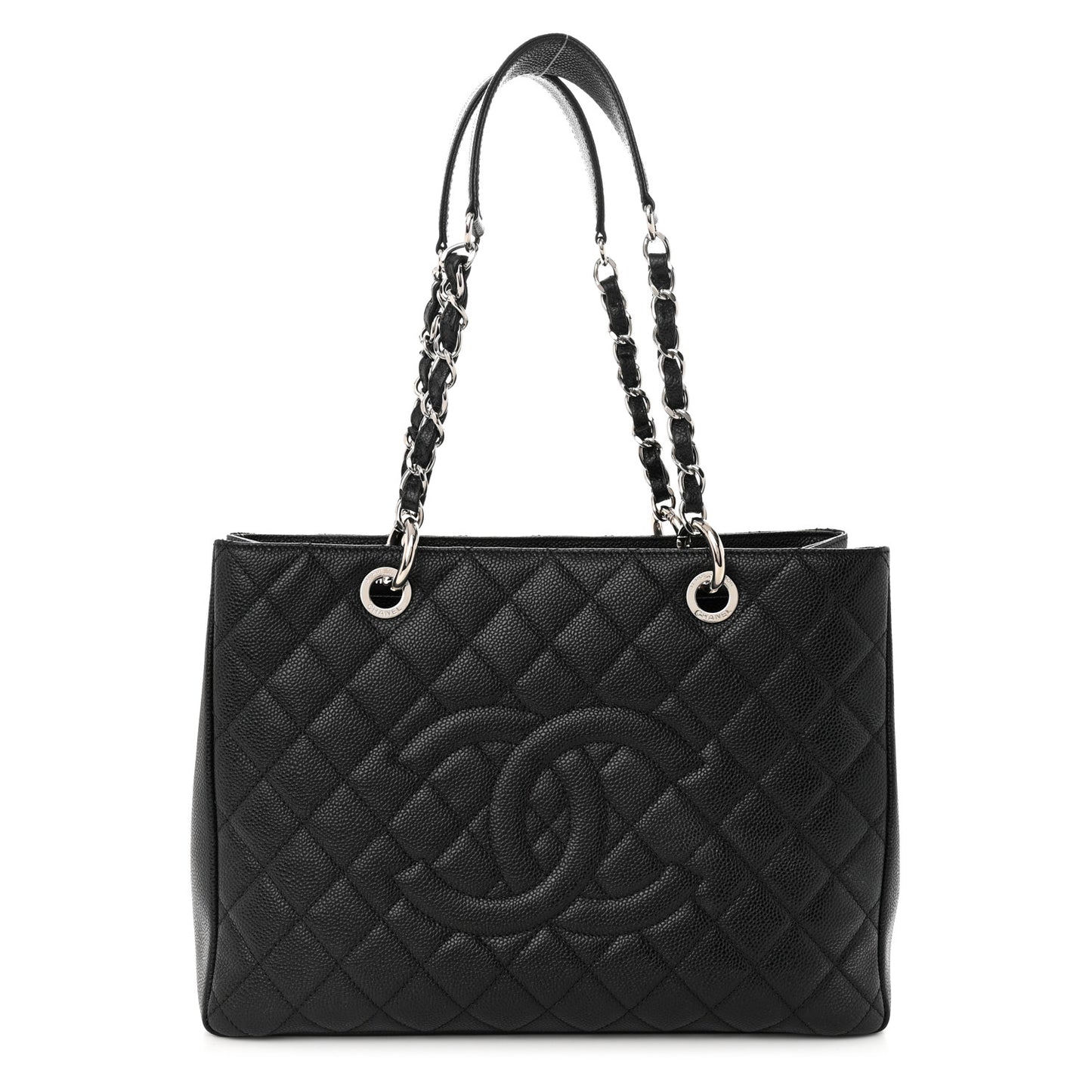 Caviar Quilted Grand Shopping Tote GST Black