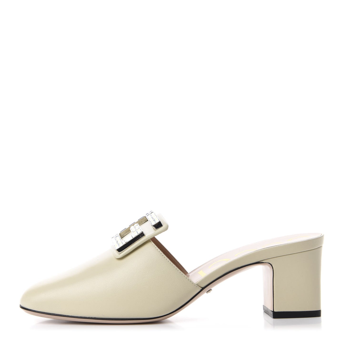 Malaga Kid Crystal Square G Madelyn Mules 39 Vintage White