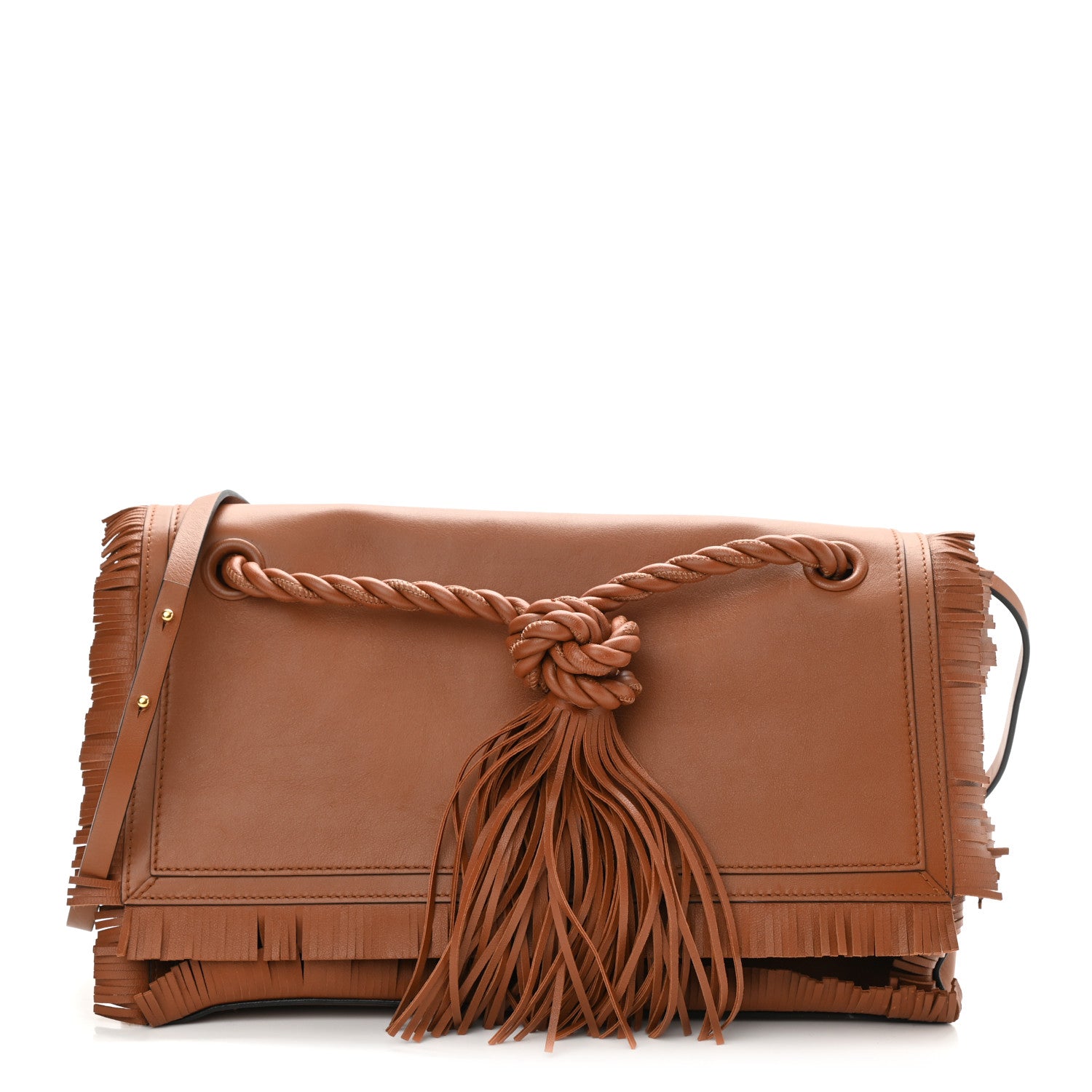 Valentino Garavani Calfskin The Rope Crossbody Bag Saddle Brown 1 of 9