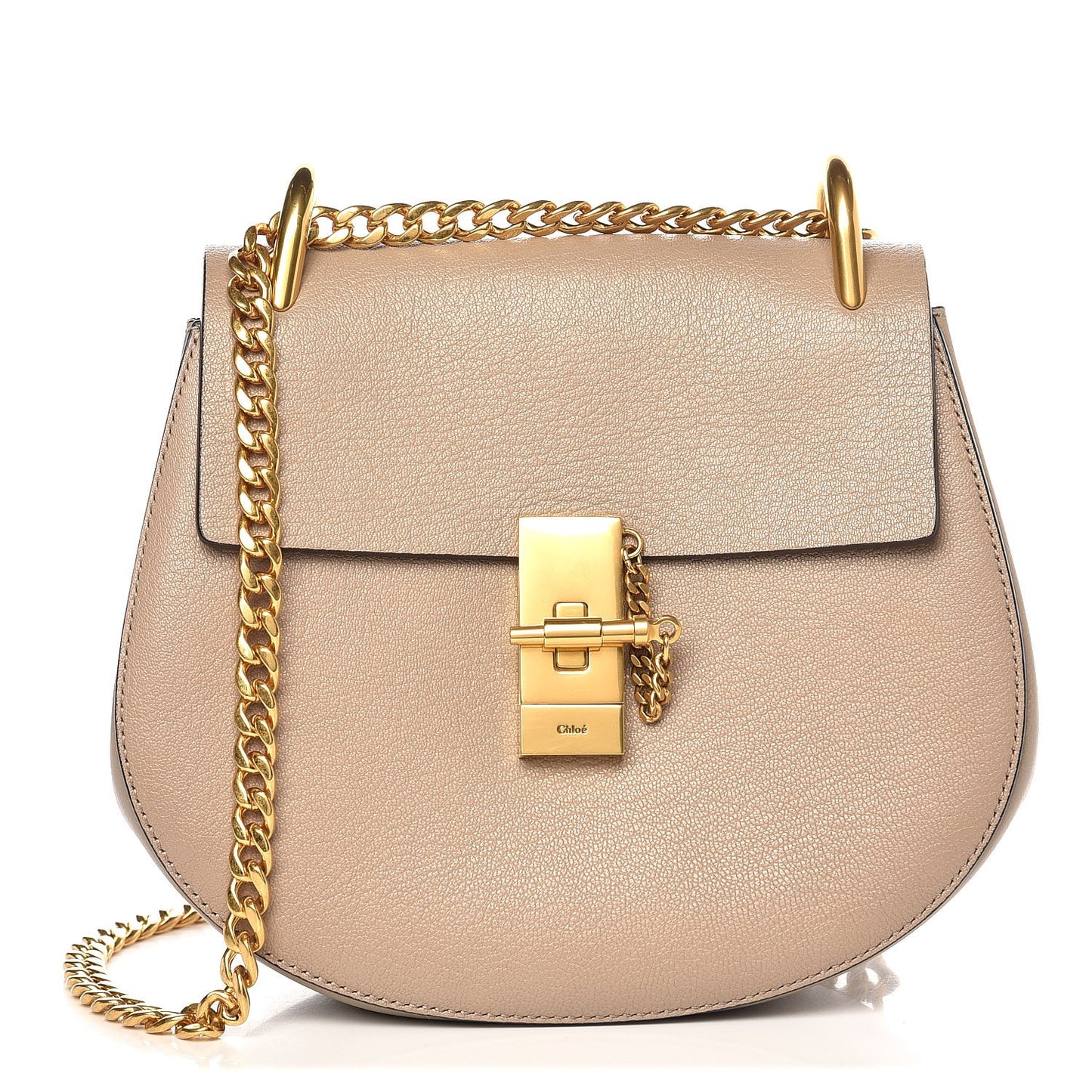 Grained Lambskin Drew Shoulder Bag Motty Grey