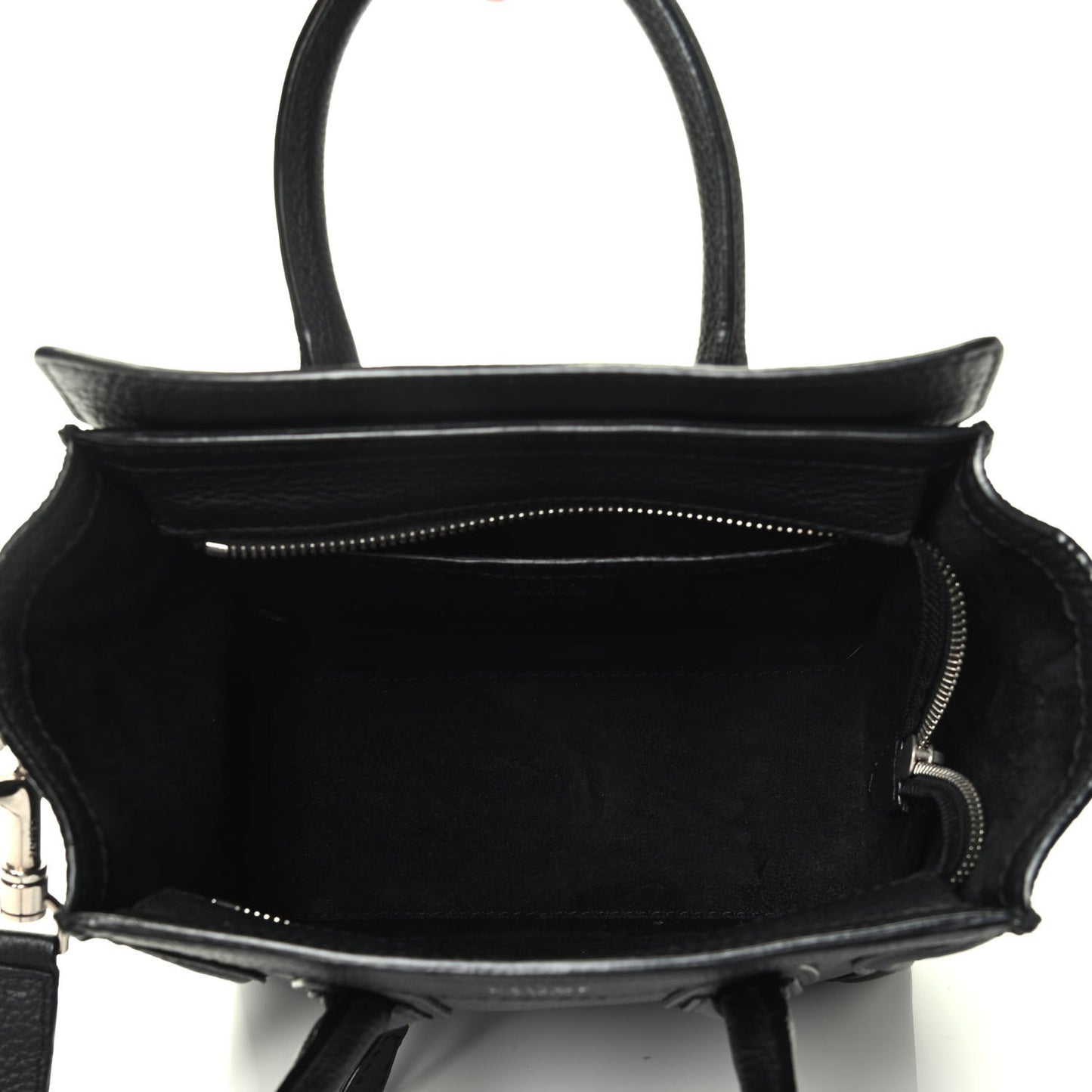 Drummed Calfskin Nano Luggage Black