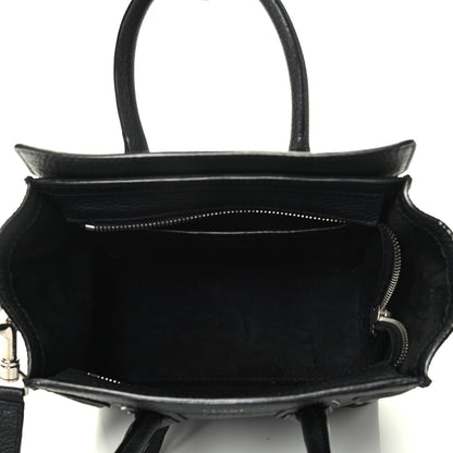 Celine Drummed Calfskin Nano Luggage Black 4 of 4