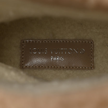 Louis Vuitton Suede Calfskin Shearling Snowdrop Flat Ankle Boot 37.5 Beige 6 of 9