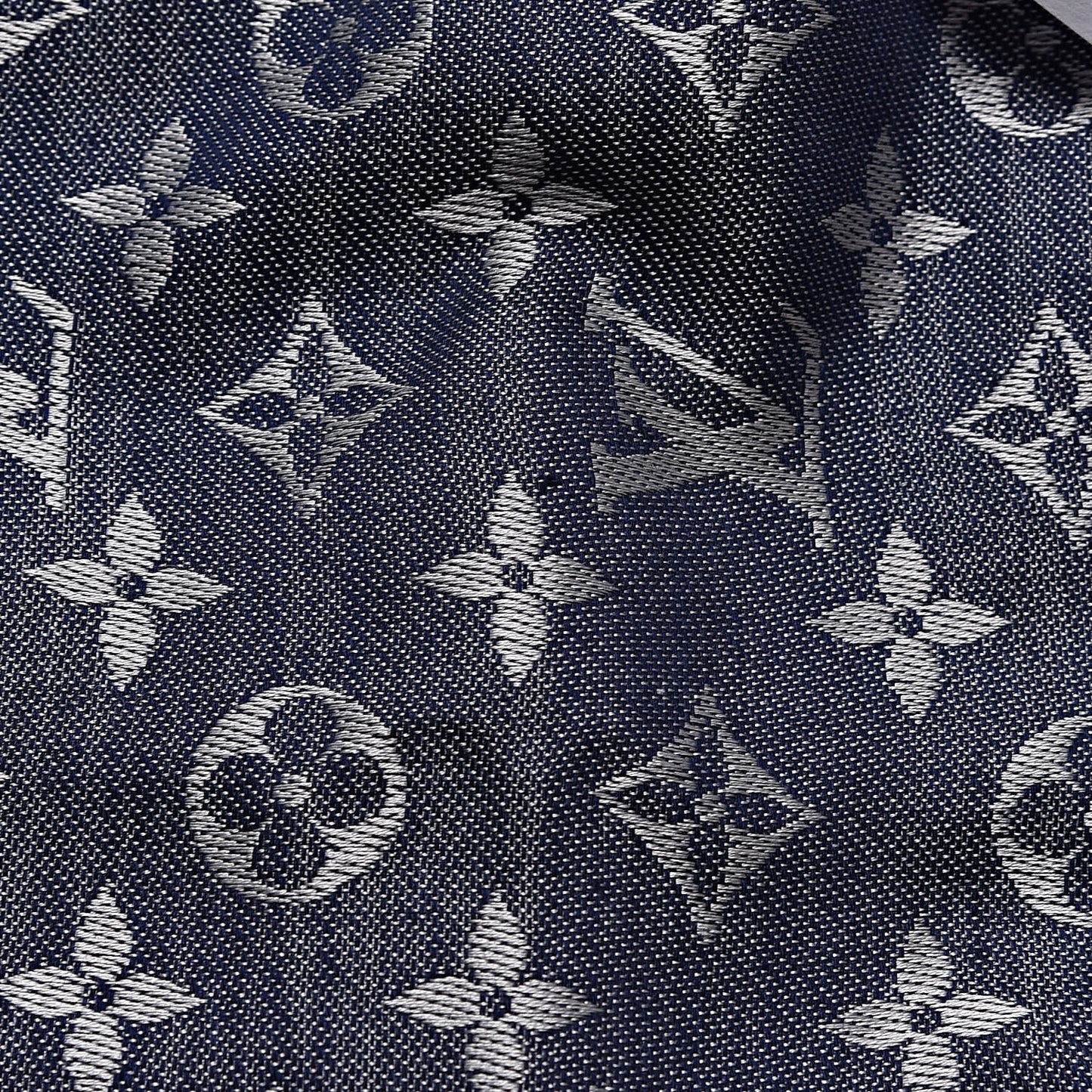 Silk Wool Monogram Denim Shawl Blue