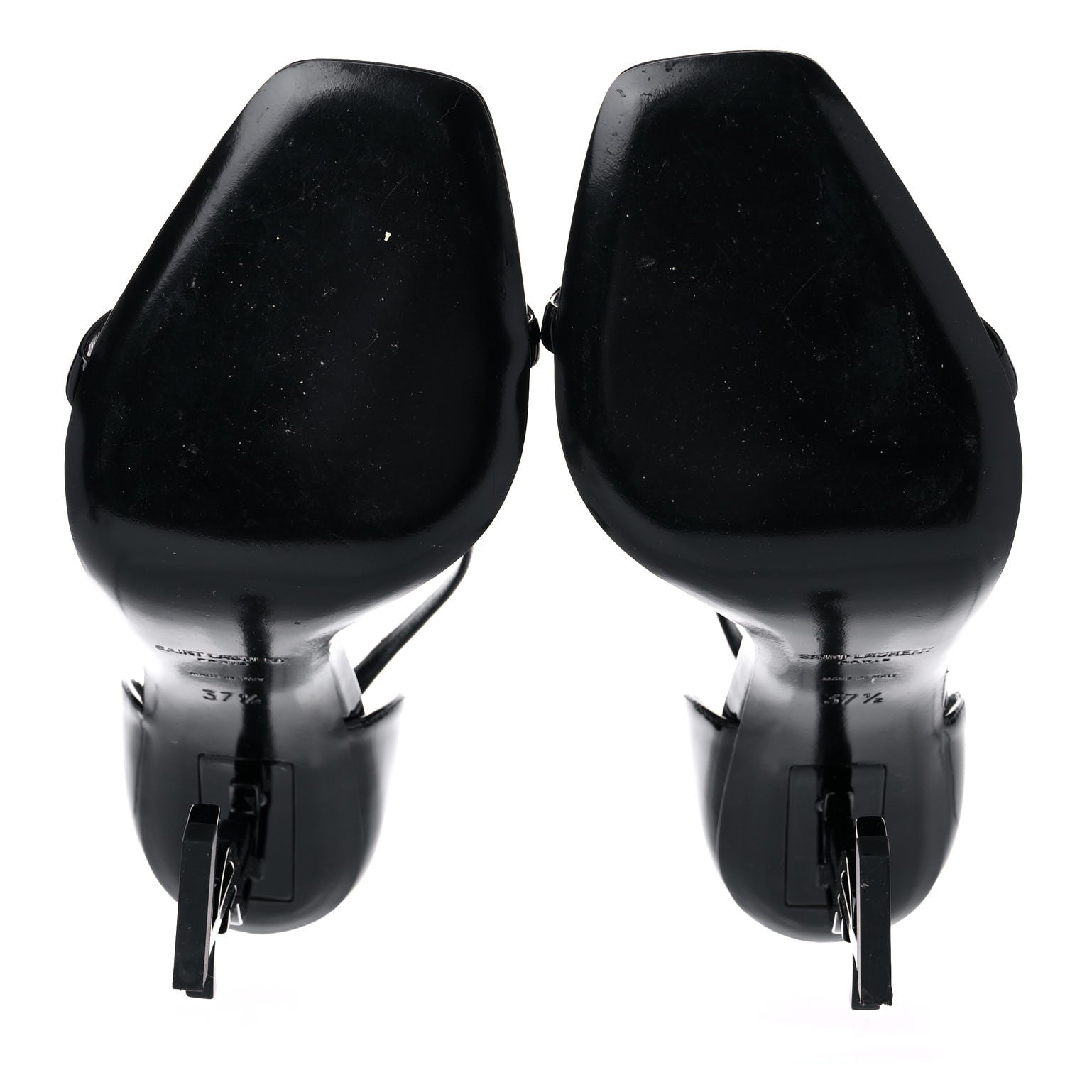Saint Laurent Patent Calfskin Opyum 110 Sandals 37.5 Black 5 of 11