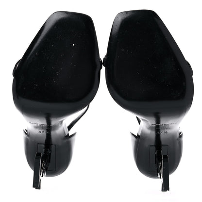 Saint Laurent Patent Calfskin Opyum 110 Sandals 37.5 Black 5 of 11