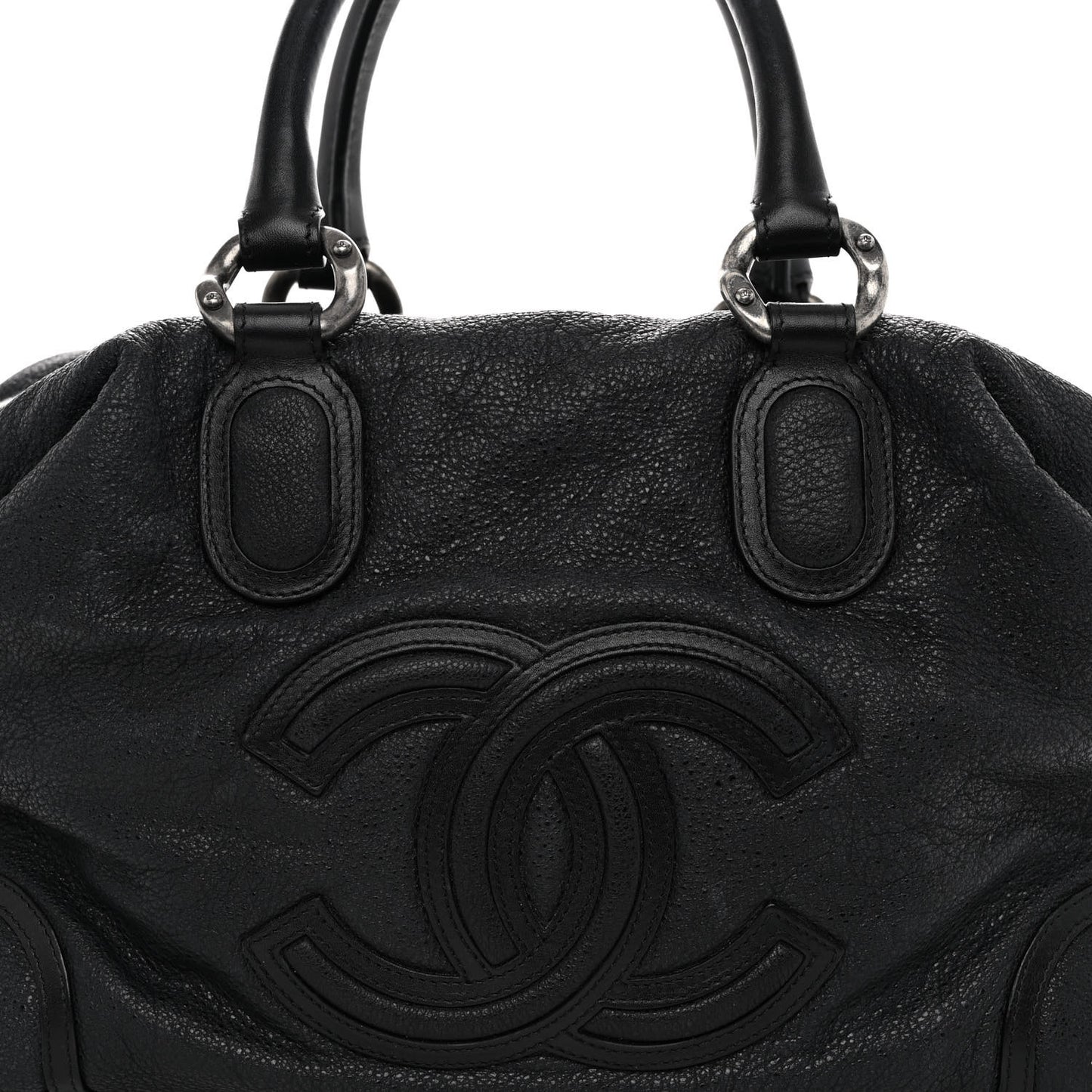 Washed Calfskin Tote Black