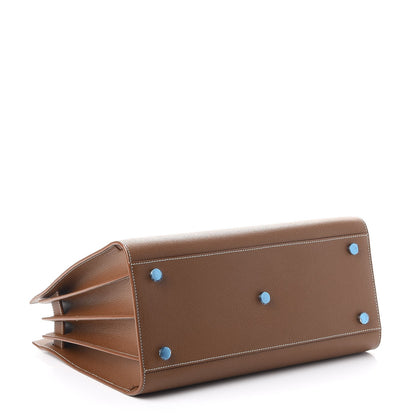 Saint Laurent Grained Calfskin Topstitch Small Sac De Jour Cognac 4 of 8
