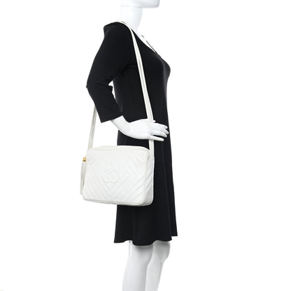 Chanel Lambskin Quilted CC Tassel Camera Case White 2 of 18