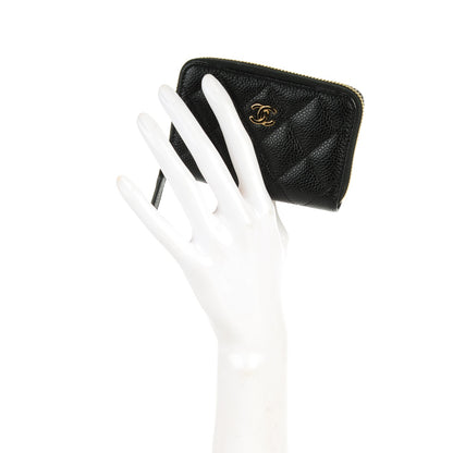 Chanel Caviar Quilted Zip Coin Purse Black 2 of 7