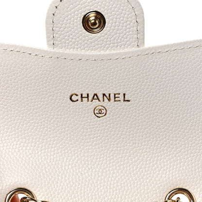 Chanel Caviar Quilted Mini Chain Belt Bag White 5 of 10