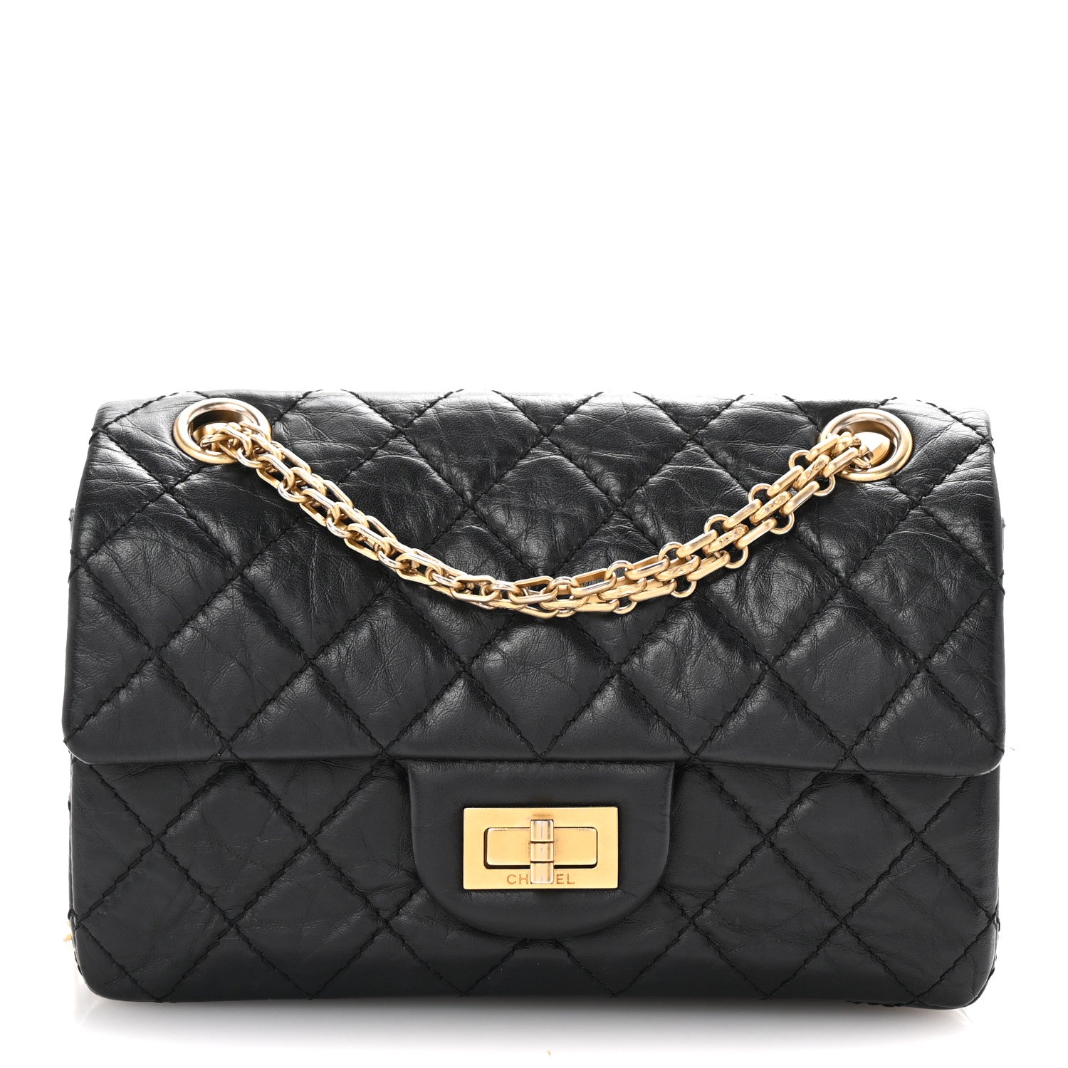 Chanel Aged Calfskin Quilted 2.55 Reissue Mini Flap Black 1 of 10