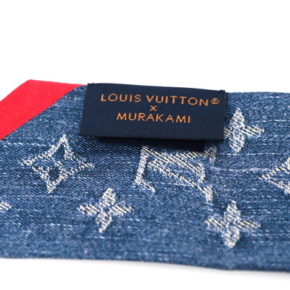 Louis Vuitton LV X TM Silk Monogram Cerises Bandeau Denim Blue 3 of 4
