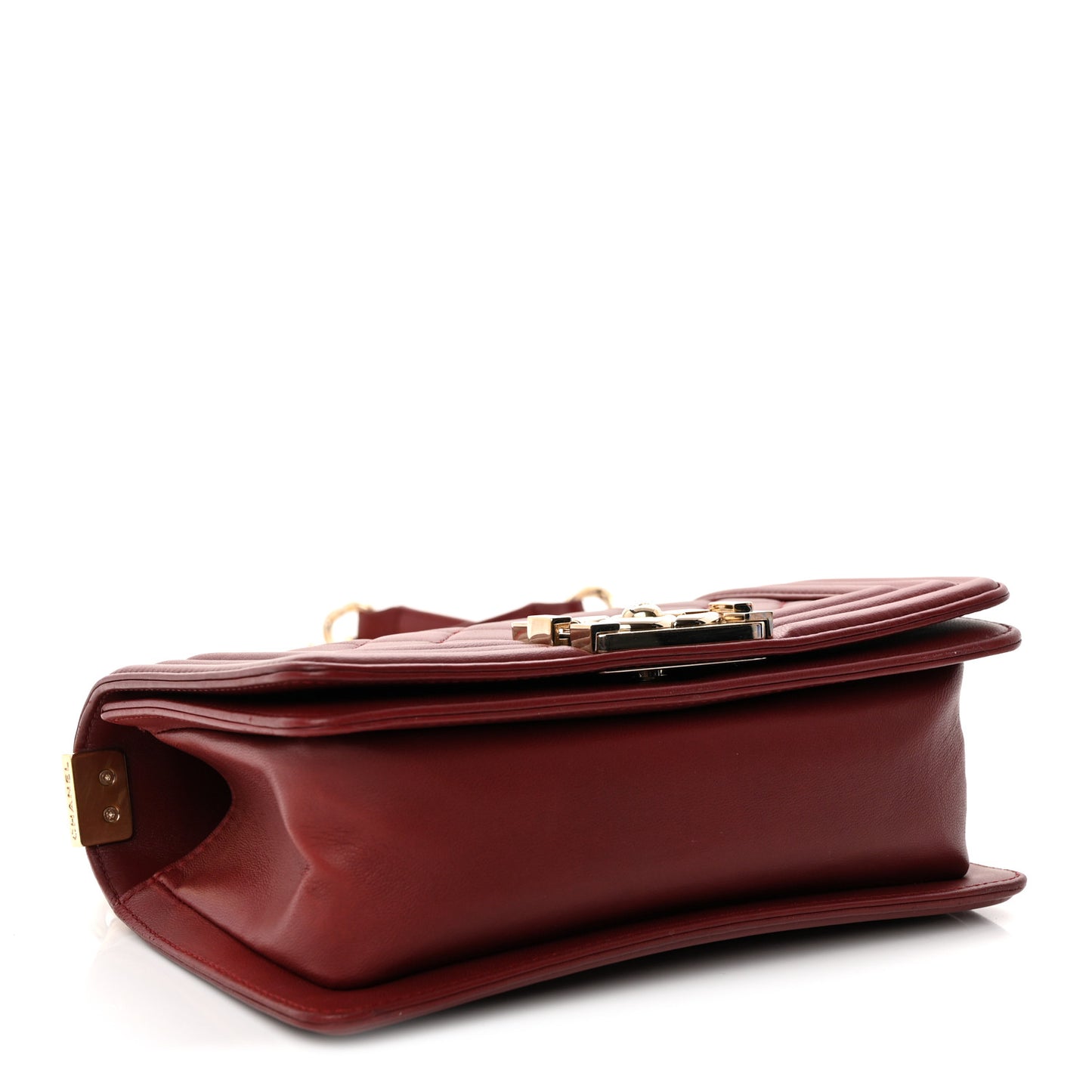 Lambskin Quilted Small Boy Flap Burgundy