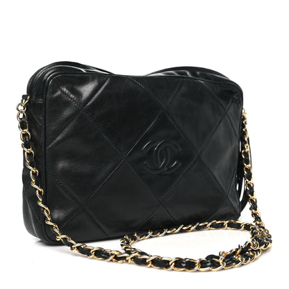 Chanel Lambskin Quilted CC Tassel Camera Case Black 3 of 15