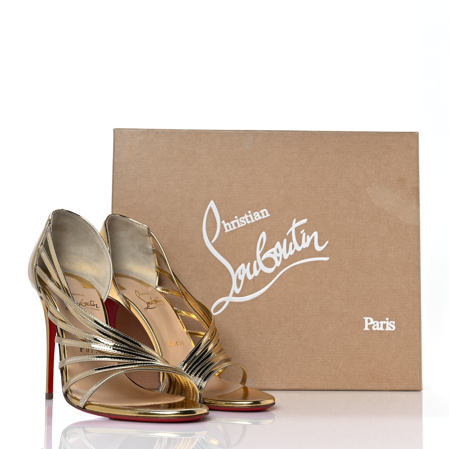 Christian Louboutin Specchio Norina 100 Sandals 39 Gold 8 of 8