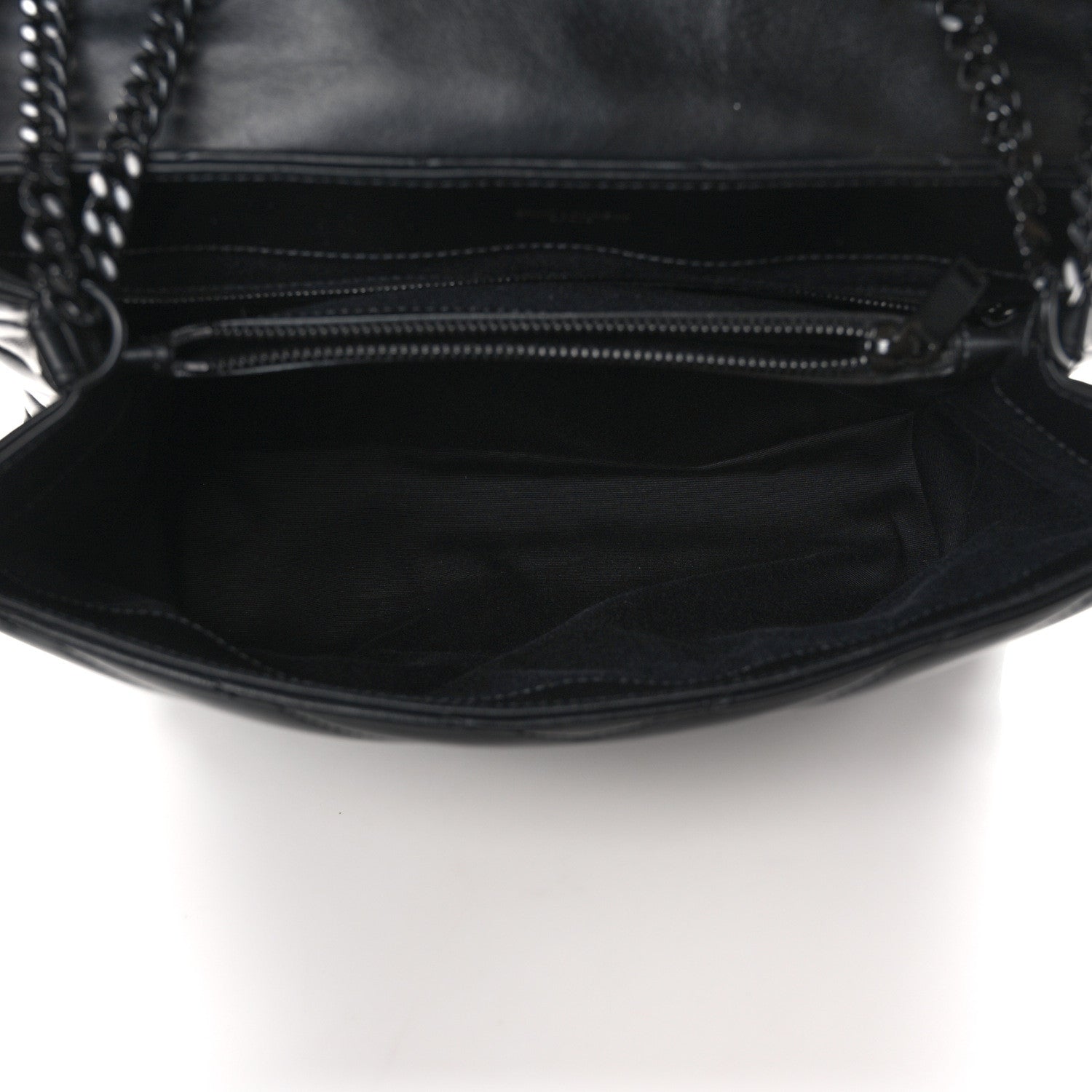 Saint Laurent Calfskin Y Quilted Monogram Monochrome Medium Loulou Chain Satchel Black 5 of 10