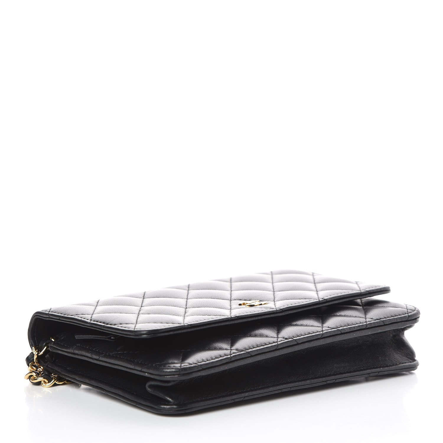 Chanel Lambskin Quilted Wallet On Chain WOC Black 4 of 10