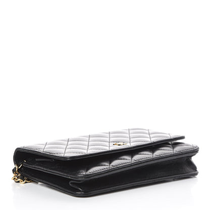 Chanel Lambskin Quilted Wallet On Chain WOC Black 4 of 10