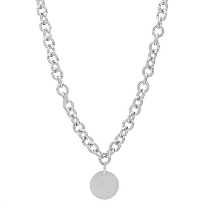 Tiffany Sterling Silver Round Tag Necklace 1 of 3