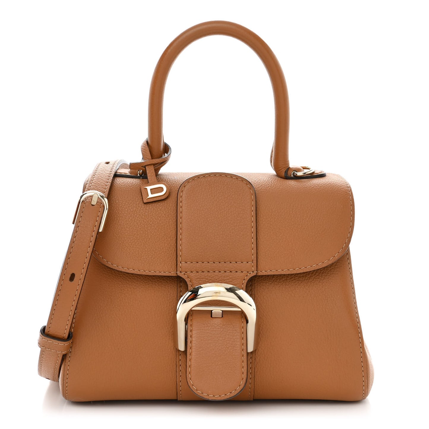 Grained Calfskin Mini Brillant Satchel Natural