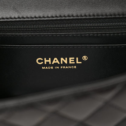 Chanel Lambskin Quilted Mini Top Handle Rectangular Flap Black 6 of 10