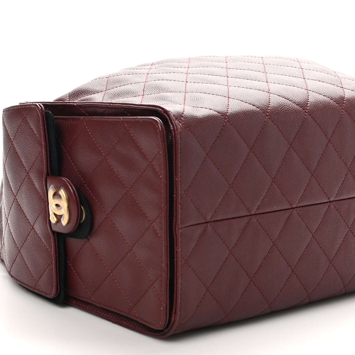 Caviar Quilted Medium Chanel 25 Handbag Burgundy