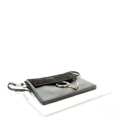 Chloe Suede Calfskin Medium Faye Shoulder Bag Black 4 of 8