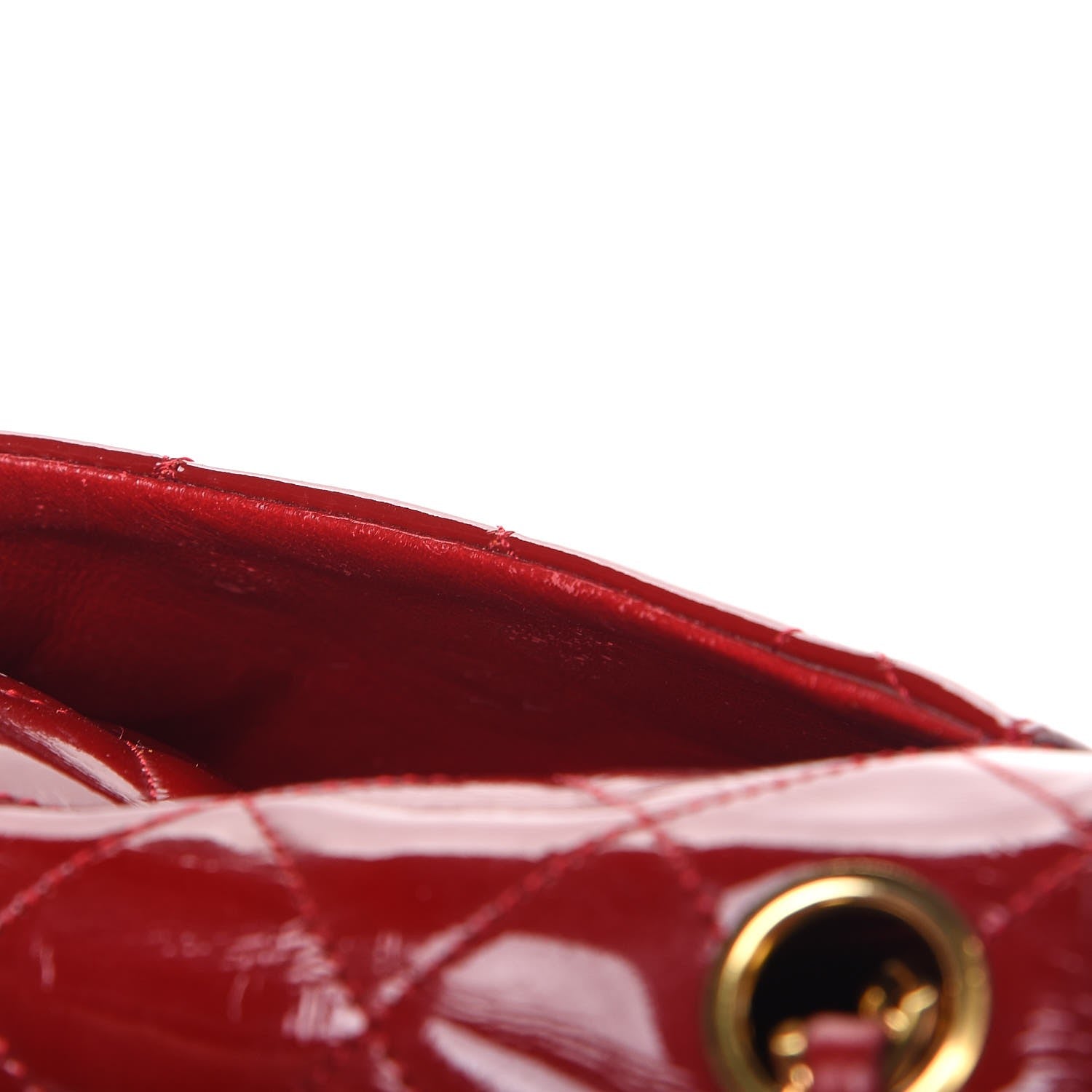 Chanel Patent Quilted Mini Square Flap Red 15 of 18
