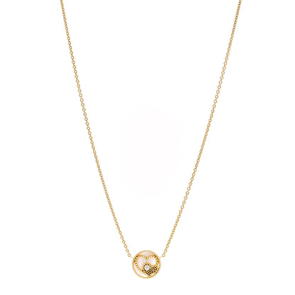Christian Dior 18K Yellow Gold Diamond Mother of Pearl Rose Des Vents Heart Necklace 1 of 6