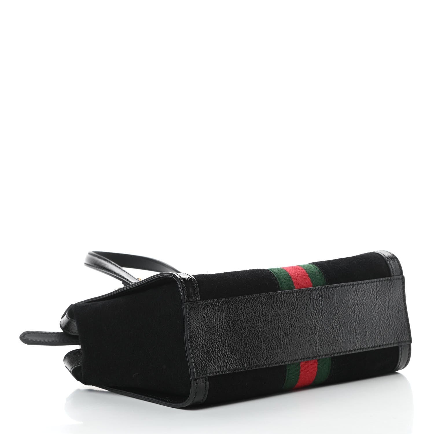 Gucci Suede Patent GG Web Small Ophidia Tote Bag Black 4 of 12