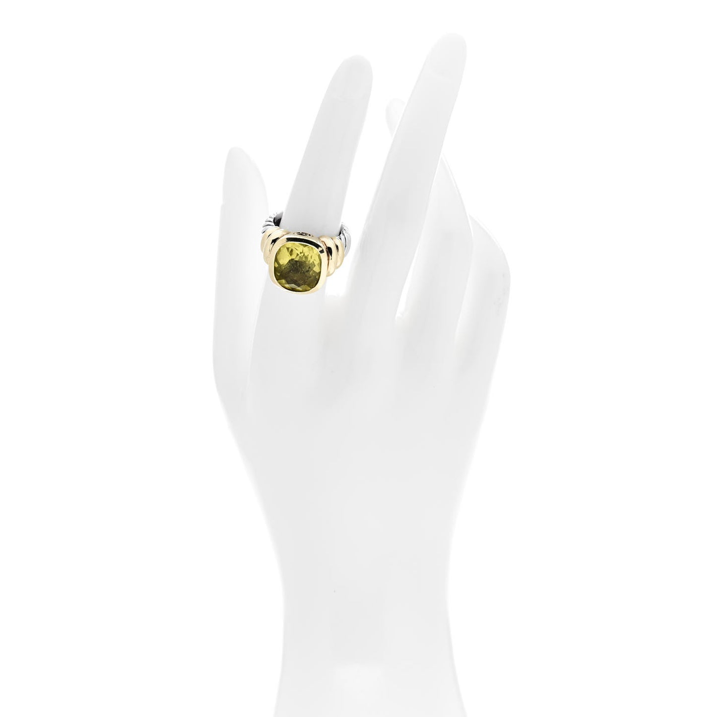 Sterling Silver 14K Yellow Gold Lemon Citrine Ring 54 6.75