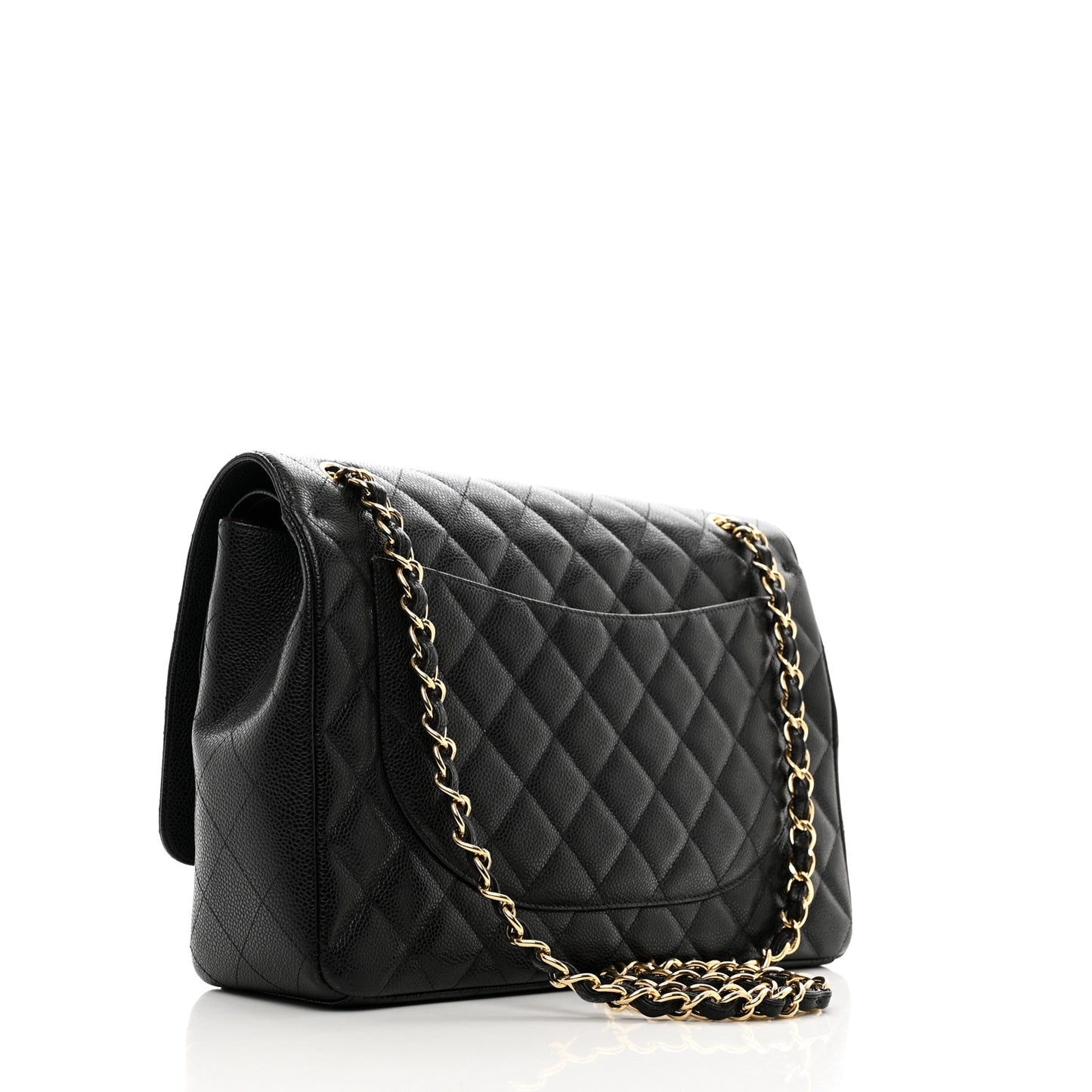Caviar Quilted Maxi Double Flap Black