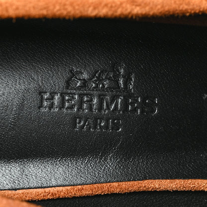 Hermes Suede Goatskin Didi 70 Loafers 36.5 36.5 Marron Iroko 7 of 8
