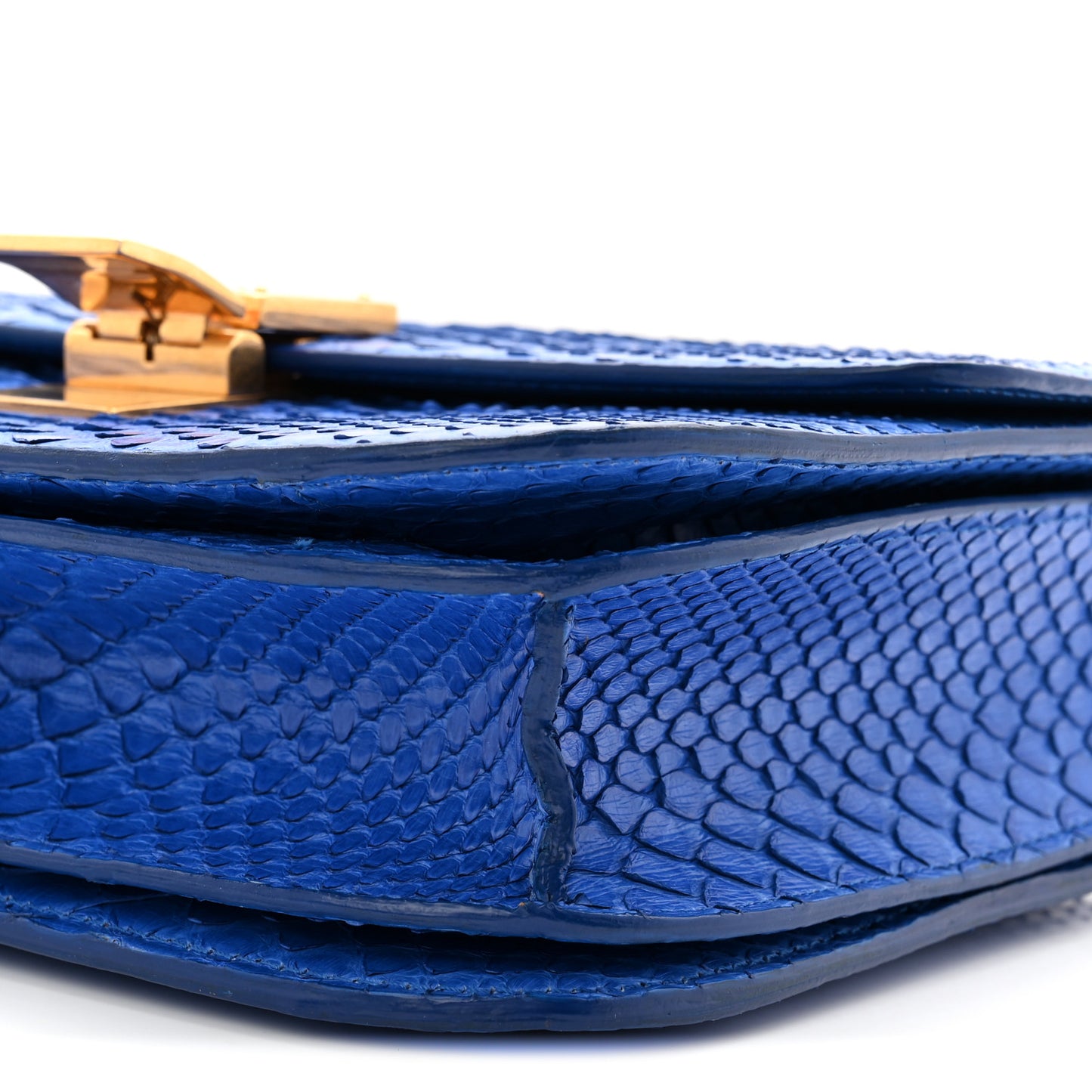 Snakeskin Medium Classic Box Flap Blue