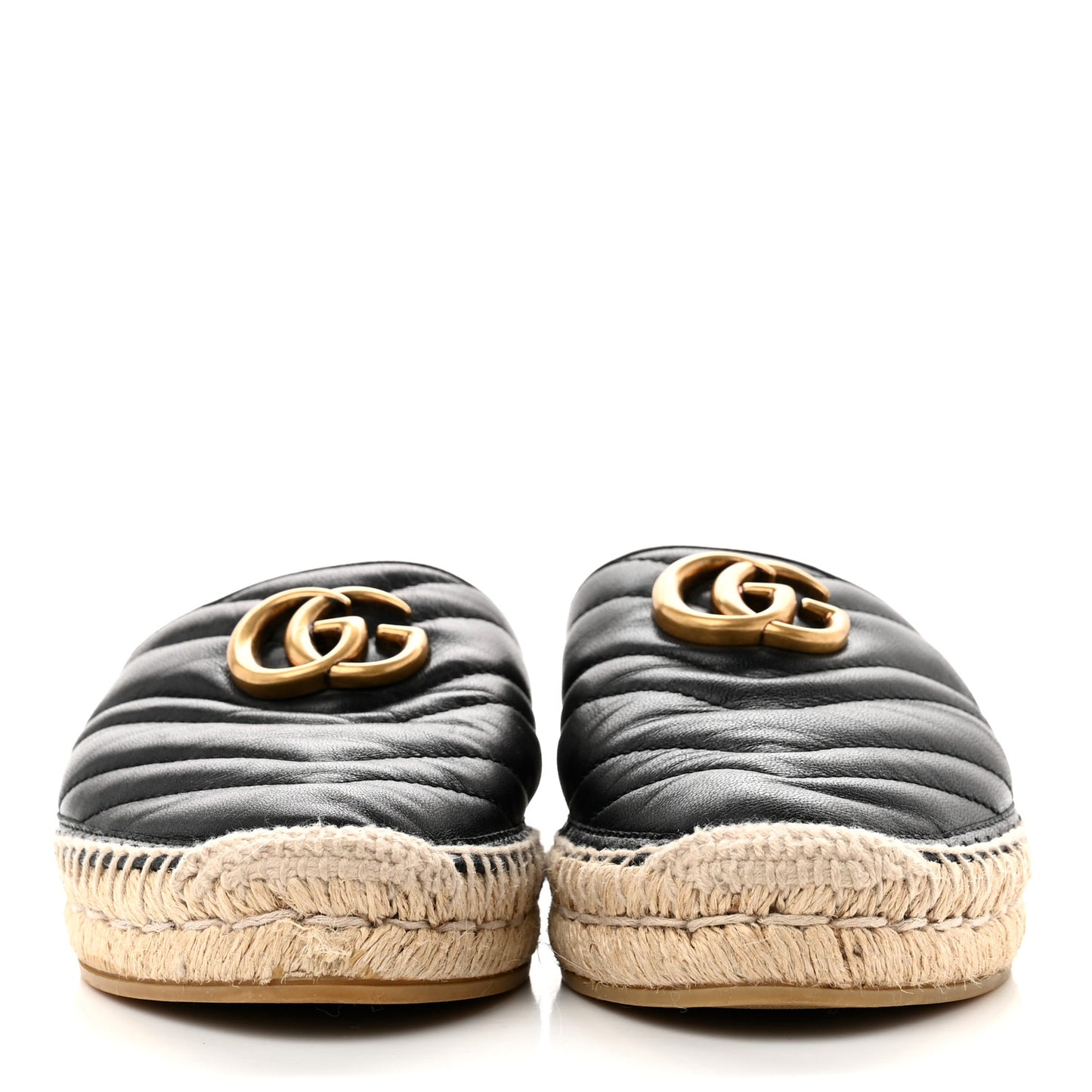 Nappa Matelasse GG Marmont Espadrille Slippers 36.5 Black