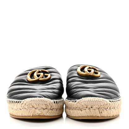 Gucci Nappa Matelasse GG Marmont Espadrille Slippers 36.5 Black 2 of 8