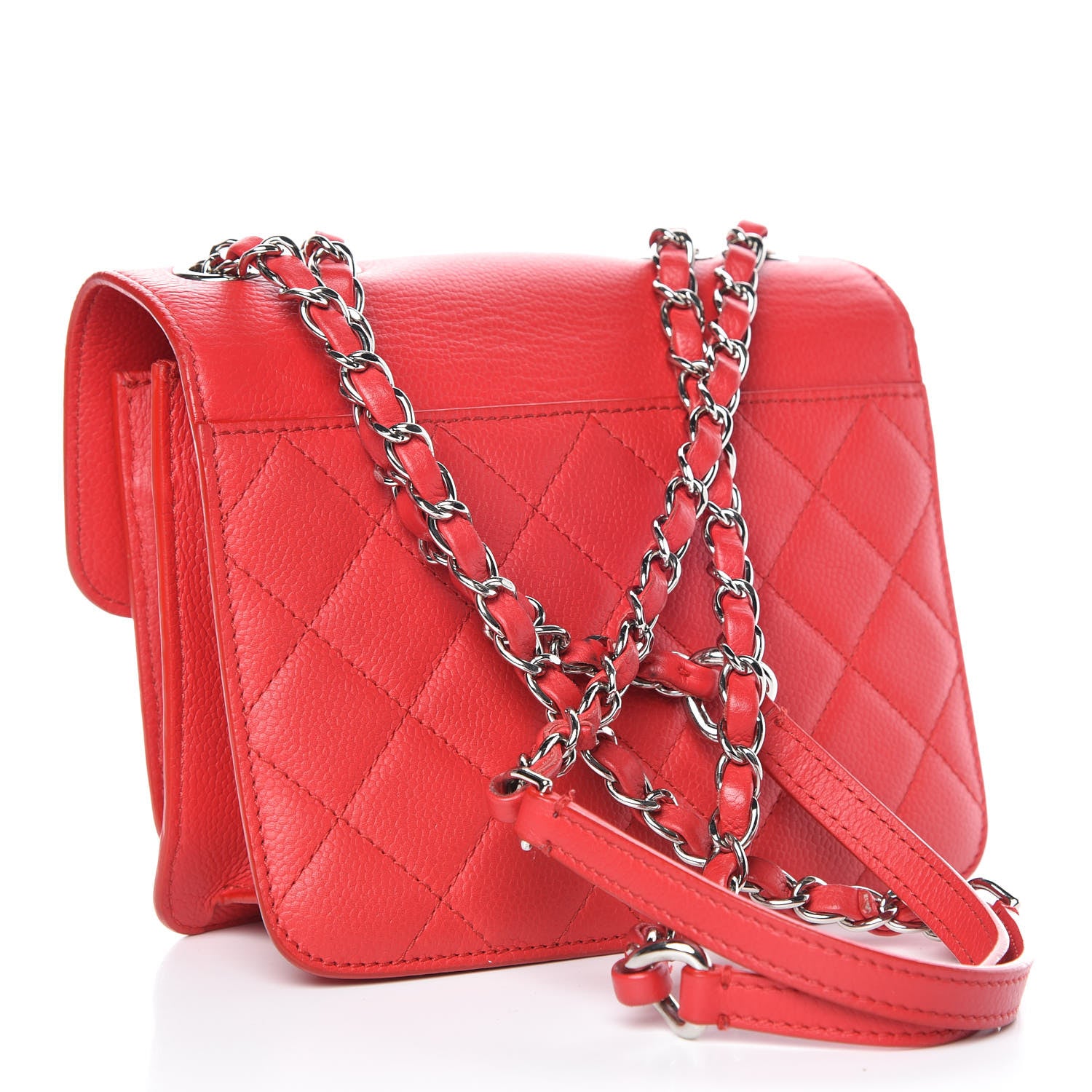 Chanel Grained Calfskin Quilted Small CC Box Flap Red 3 of 15