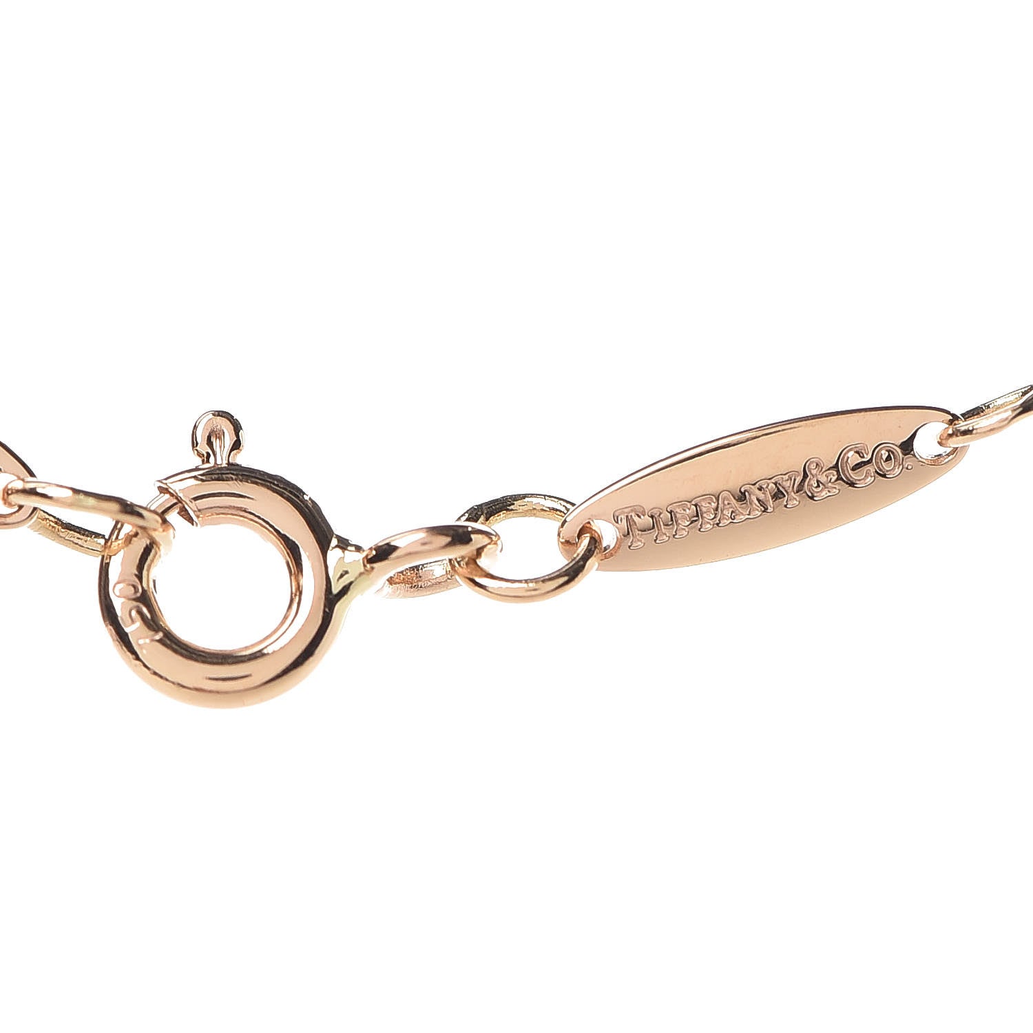 Tiffany 18K Rose Gold Diamond .03ct Elsa Peretti Diamonds by the Yard Pendant Necklace 5 of 8