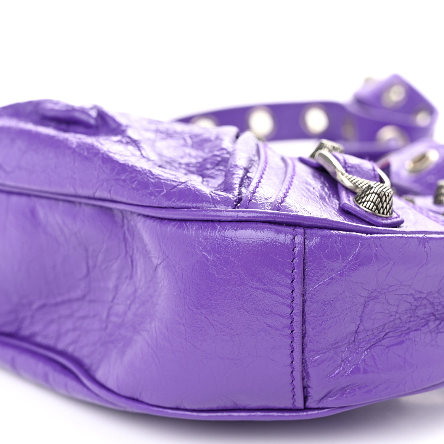 Balenciaga Agneau Arena Le Cagole Shoulder Bag XS Purple 1589646