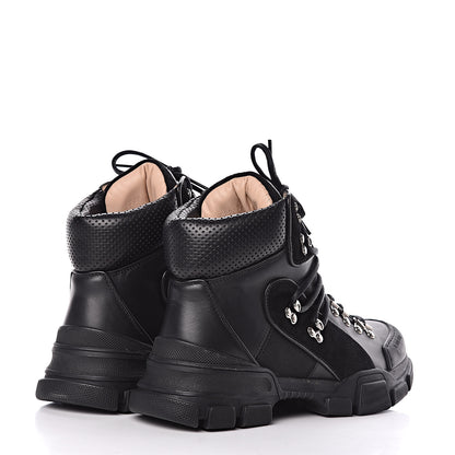 Gucci X SEGA Calfskin Suede Technical Canvas Womens Flashtrek High-Top Sneakers 41 Black 4 of 10
