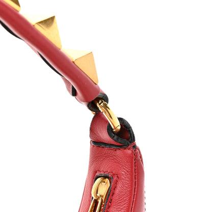 Valentino Garavani Calfskin Stud Sign Zip Hobo Rosso Valentino 11 of 12