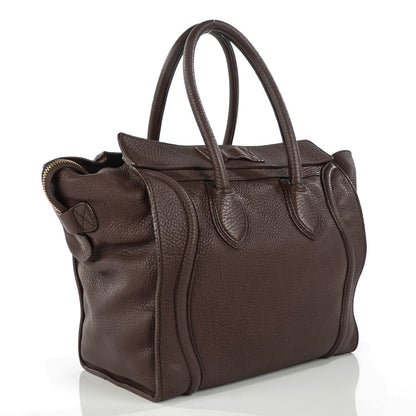Celine Pebbled Calfskin Mini Luggage Chocolate 4 of 10