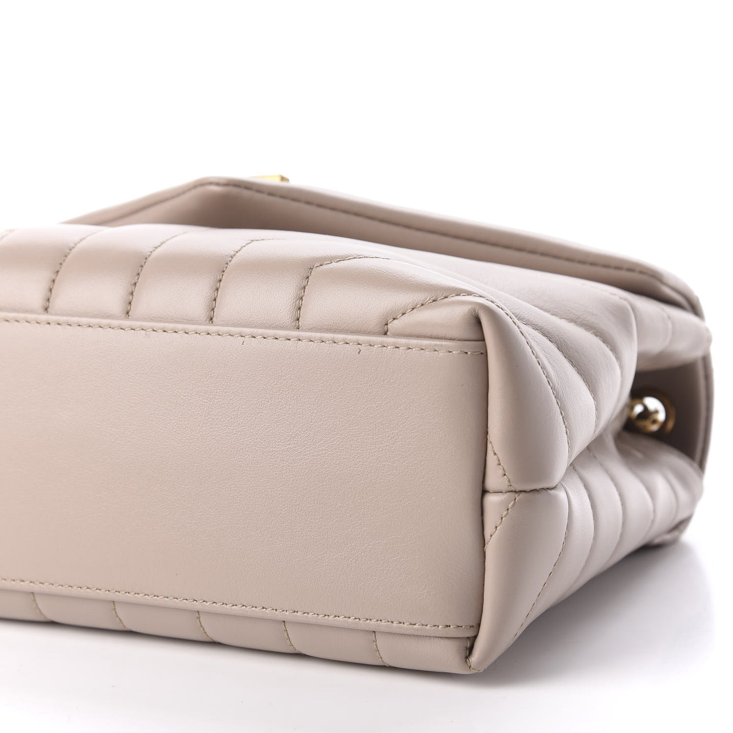 Calfskin Y Quilted Monogram Small Loulou Chain Satchel Light Natural