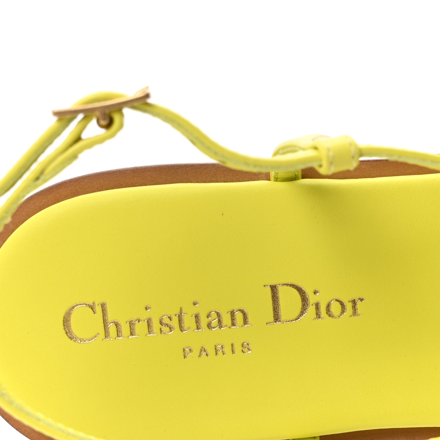Christian Dior Calfskin C'est Dior Sandals 37 Yellow 8 of 8