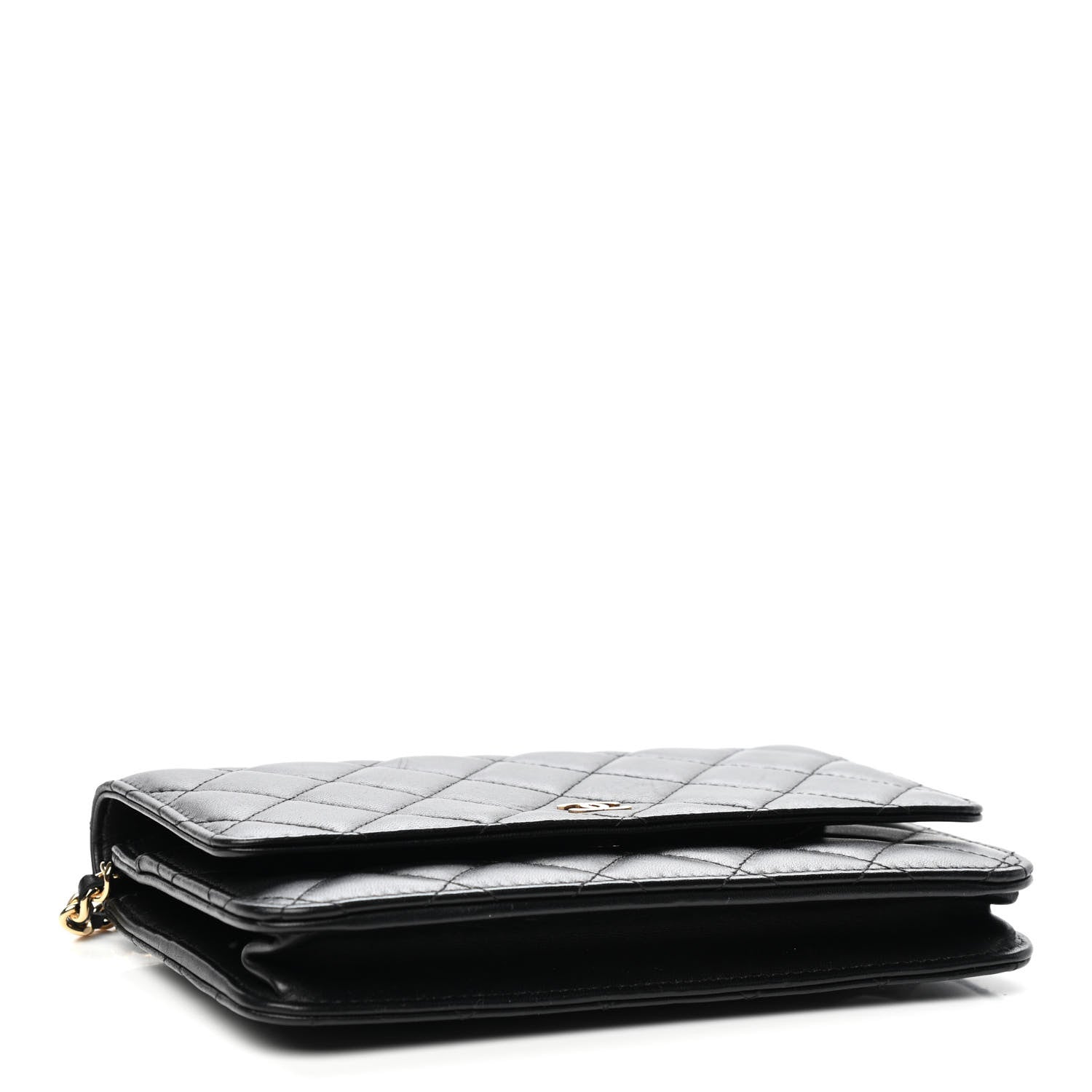 Chanel Lambskin Quilted Wallet On Chain WOC Black 3 of 4